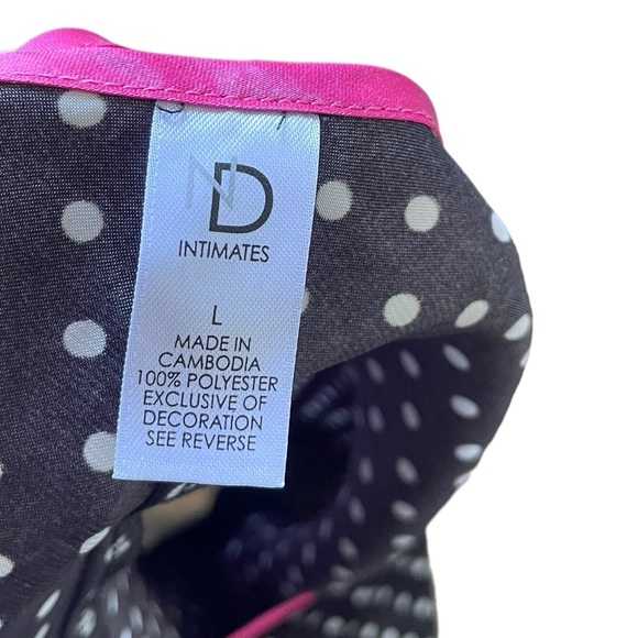 ND Intimates Y2K Black White Pink Polka Dot Retro Pinup Goth Scene Slip Dress - Picture 6 of 6